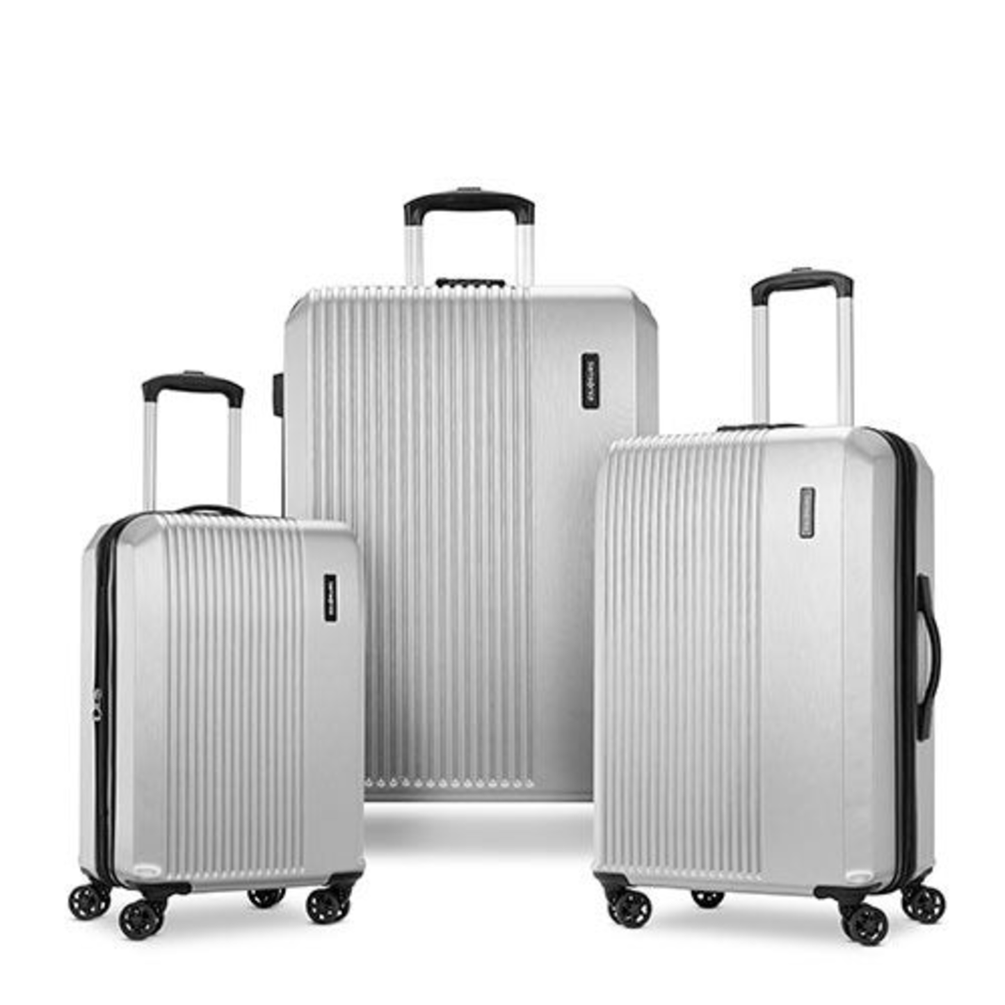 ALLIANCE SE 3PC HARDSIDE SPINNER LUGGAGE SET ALUMINUM SILVER